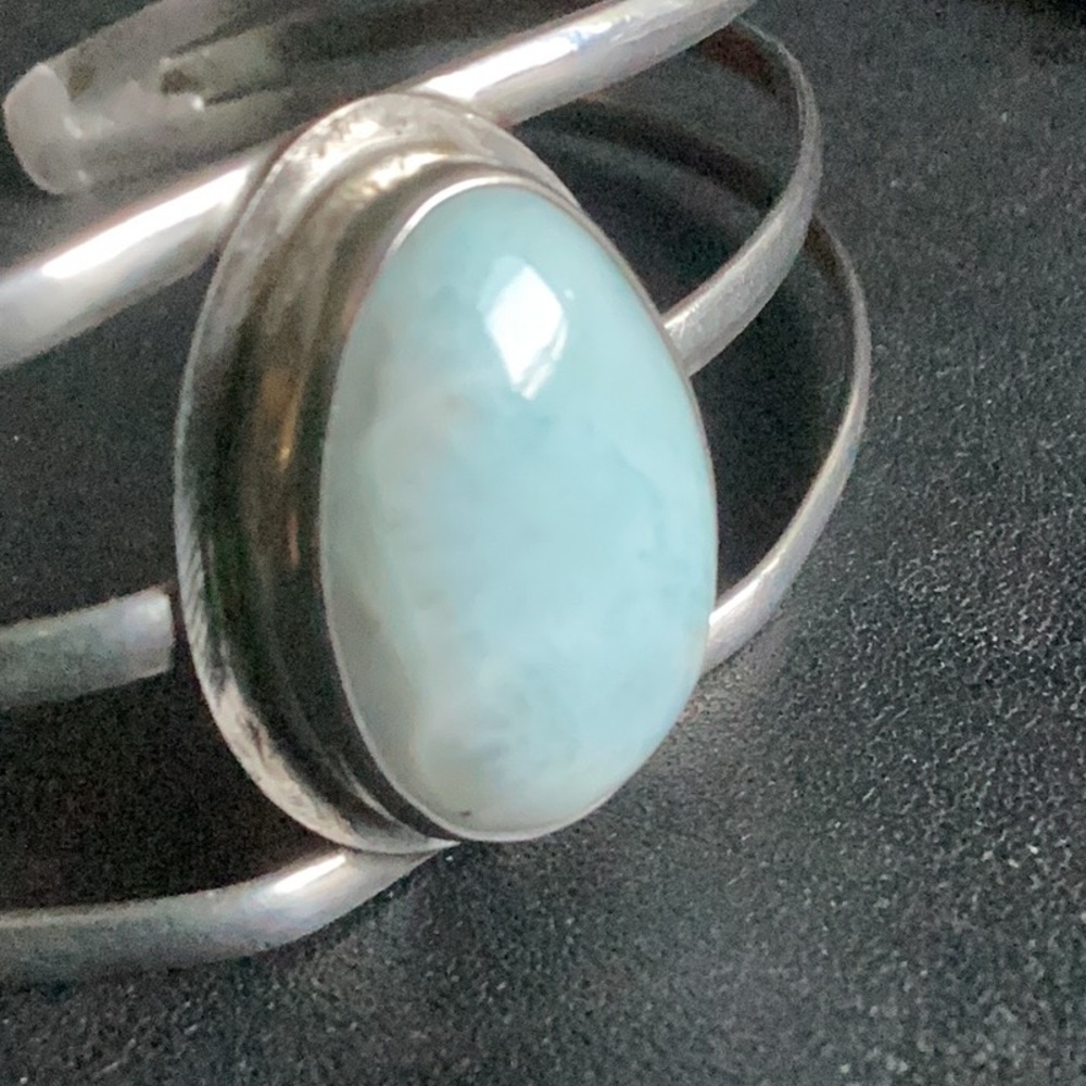Sterling Larimar Cuff Bracelet